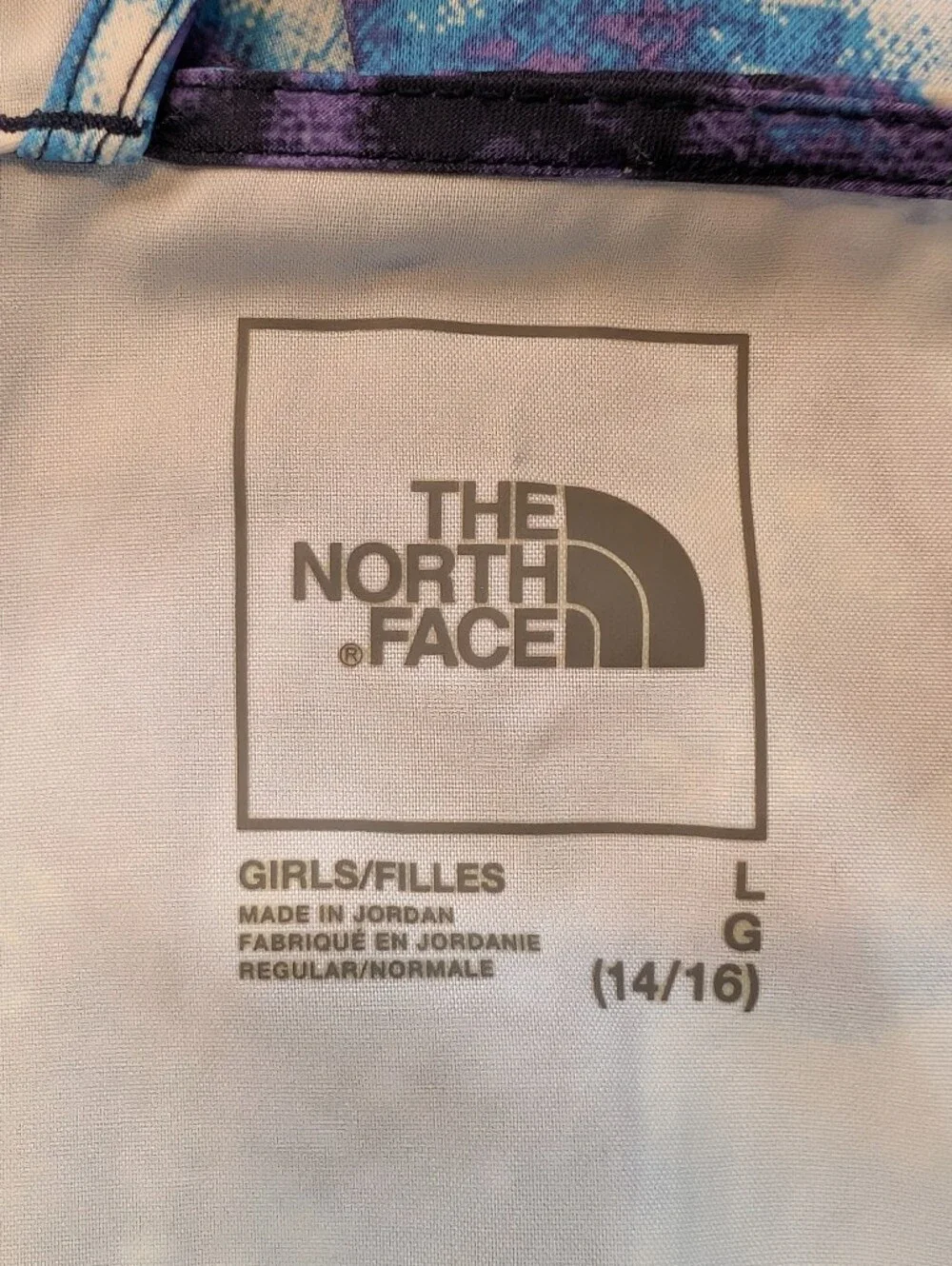 The North Face Girls' Romper Class V Tie Dye Print Size 14/16 Youth Lg BlueWhite